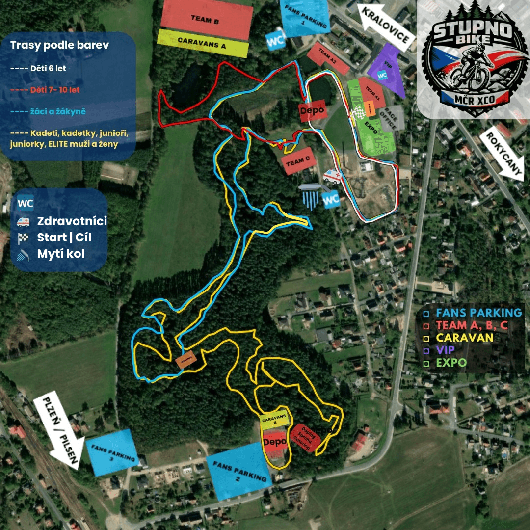 Mapa závodních okruhů Stupno XC